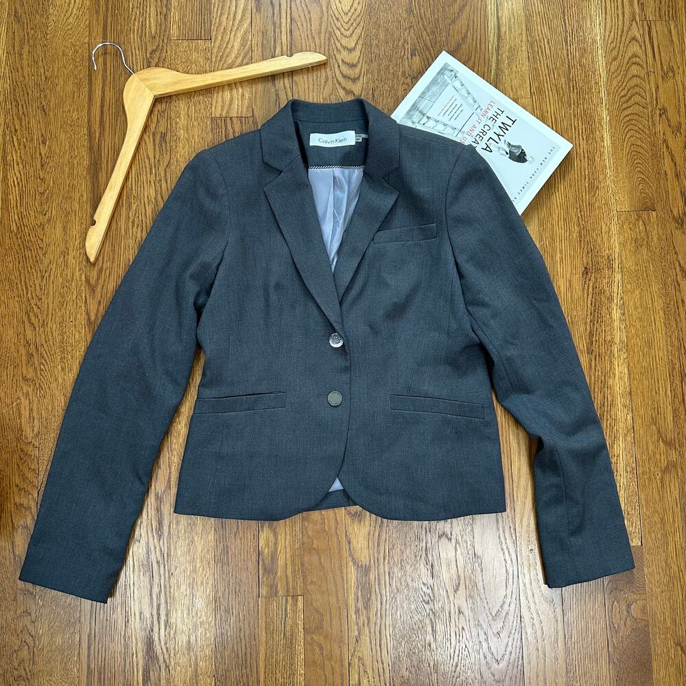 Calvin Klein Gray Two Button Blazer